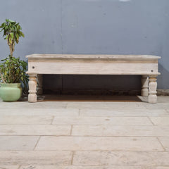 Hand Carved Vintage Door Style Solid Wood Coffee Table