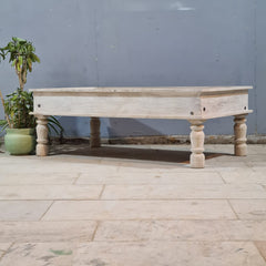 Hand Carved Vintage Door Style Solid Wood Coffee Table