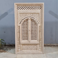 Hand Carved Vintage Door Style Solid Wood Coffee Table