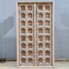 Hand Carved Vintage Door Style Solid Wood Coffee Table