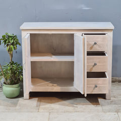 Handmade Solid Hard Wood Carved Sideboard White