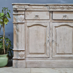 Handmade Solid Hard Wood Carved Sideboard White