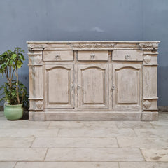 Handmade Solid Hard Wood Carved Sideboard White