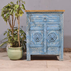 Hand Carved Solid Wood Bedsides Table