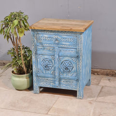 Hand Carved Solid Wood Bedsides Table