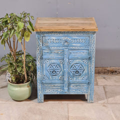 Hand Carved Solid Wood Bedsides Table