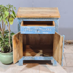 Hand Carved Solid Wood Bedsides Table