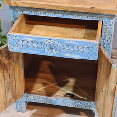 Hand Carved Solid Wood Bedsides Table