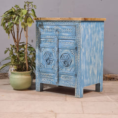 Hand Carved Solid Wood Bedsides Table