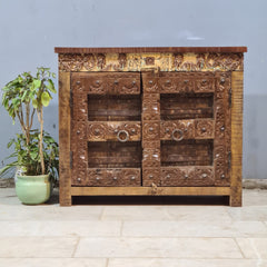 Hand Carved Solid Wood Bedsides Table