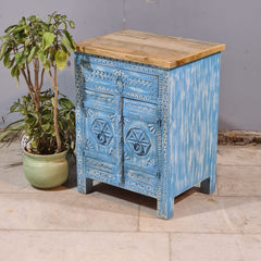 Hand Carved Solid Wood Bedsides Table