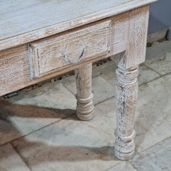 Wooden Solid Mango Wood Hand Made Console with 2 Drawers Table