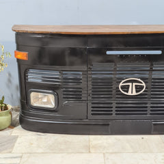 Industrial Truck Front Bar Counter – Handcrafted Metal & Wood Reception Counter | Vintage Retro Cafe Counter