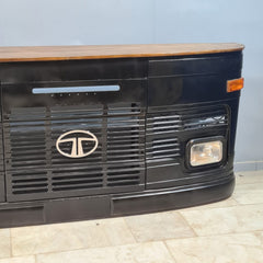 Industrial Truck Front Bar Counter – Handcrafted Metal & Wood Reception Counter | Vintage Retro Cafe Counter
