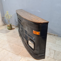 Industrial Truck Front Bar Counter – Handcrafted Metal & Wood Reception Counter | Vintage Retro Cafe Counter