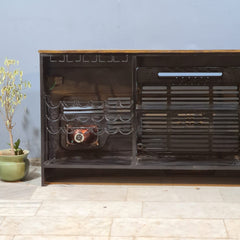 Industrial Truck Front Bar Counter – Handcrafted Metal & Wood Reception Counter | Vintage Retro Cafe Counter