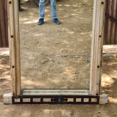 Full Length Reclaimed Wood Mirror | Rustic Floor Standing Mirror | Handmade Wooden Mirror Frame with Iron Details | Farmhouse Bedroom & Entryway Decor