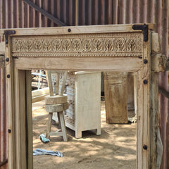 Full Length Reclaimed Wood Mirror | Rustic Floor Standing Mirror | Handmade Wooden Mirror Frame with Iron Details | Farmhouse Bedroom & Entryway Decor