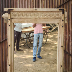 Full Length Reclaimed Wood Mirror | Rustic Floor Standing Mirror | Handmade Wooden Mirror Frame with Iron Details | Farmhouse Bedroom & Entryway Decor