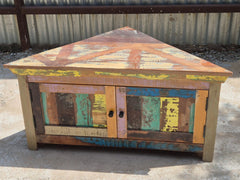 Wood Cabinet Triangle Shape TV Unit