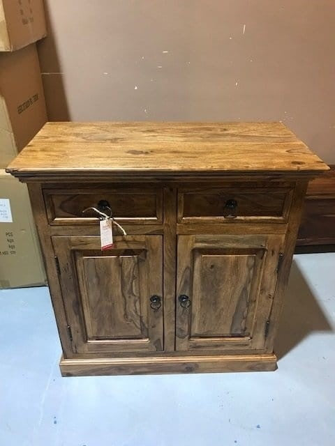 Indian Solid Wood Small Cabinet Natural 90 x 45 x 90 Cm