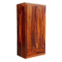 Boston Zen Contemporary Solid Wood 2 Door Wardrobe Cabinet Walnut 200 cm