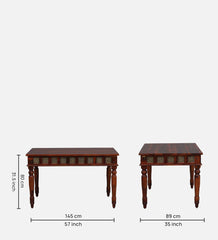 Shanti Surprise Sheesham Wood 6 Seater Dining Set In Scratch Resistant Honey Oak Finish With Brass Cladding