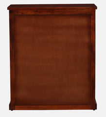 Shanti Surprise Sheesham Wood Cabinet In Scratch Resistant Honey Oak Finish With Brass Cladding