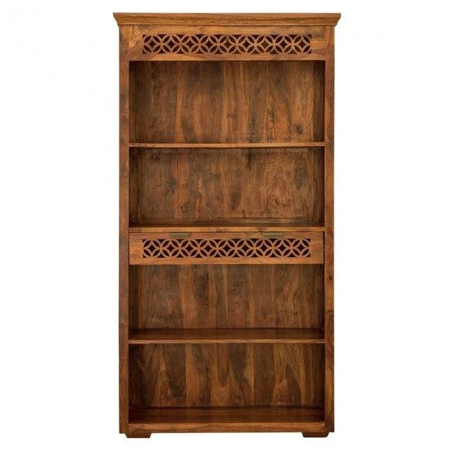 Addison Hand Carved Large Bookcase with 1 Drawer