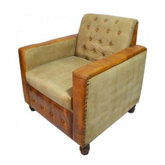 CHESTERFIELD Aged leather Couch Sofa