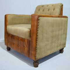 CHESTERFIELD Aged leather Couch Sofa