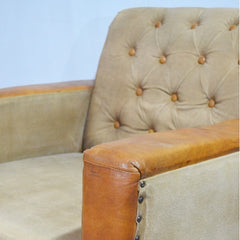 CHESTERFIELD Aged leather Couch Sofa