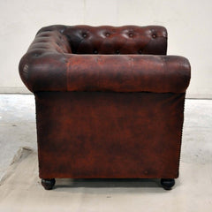 CHESTERFIELD Aged leather Couch Leather Lounge Couch