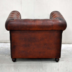 CHESTERFIELD Aged leather Couch Leather Lounge Couch