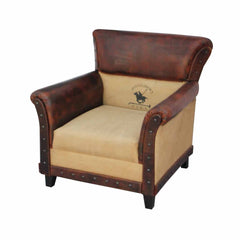 Charleston Polo Aged Leather Armchair