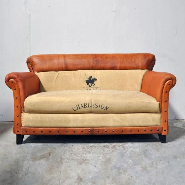 Charleston Aged Leather Brown 3 Seater Sofa Charleston Polo