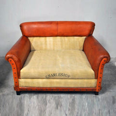 Charleston Polo Aged Leather 3 Seater Sofa