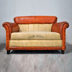 Charleston Polo Aged Leather 3 Seater Sofa