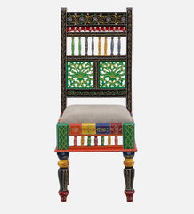 Brush & Timber Handmade Solid Wood Dining Chair In Hand-Painted Multicolour