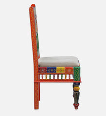 Brush & Timber Handmade Solid Wood Dining Chair In Hand-Painted Multicolour