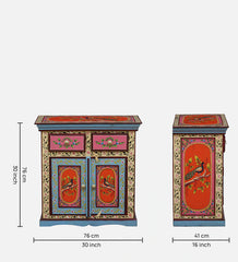 Solid Wood Hand-Painted Cabinet