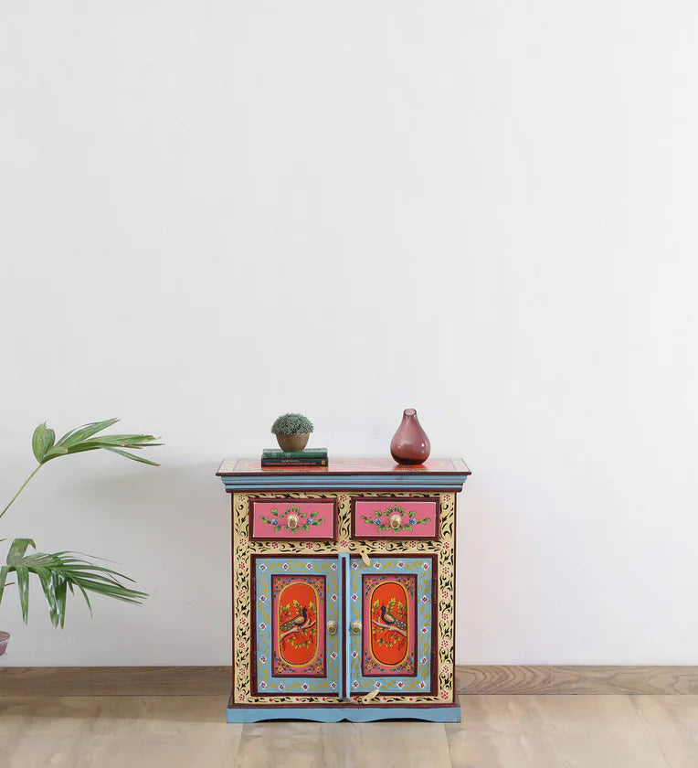 Solid Wood Hand-Painted Cabinet