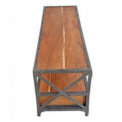 Angle Industrial Wood Metal TV UNIT