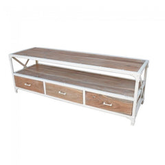 Angle Industrial Wood Metal TV UNIT