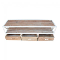 Angle Industrial Wood Metal TV UNIT