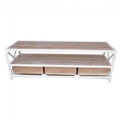 Angle Industrial Wood Metal TV UNIT