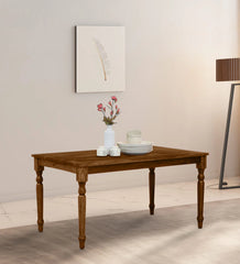 Shanti Surprise Sheesham Wood 6 Seater Dining Table in Scratch Resistant Provincial Teak Finish