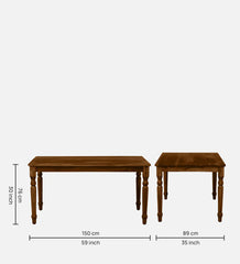 Shanti Surprise Sheesham Wood 6 Seater Dining Table in Scratch Resistant Provincial Teak Finish