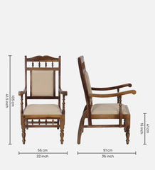 Shanti Surprise  Sheesham Wood Arm Chair In Provincial Teak Finish