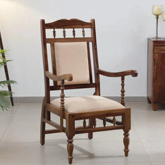 Shanti Surprise  Sheesham Wood Arm Chair In Provincial Teak Finish